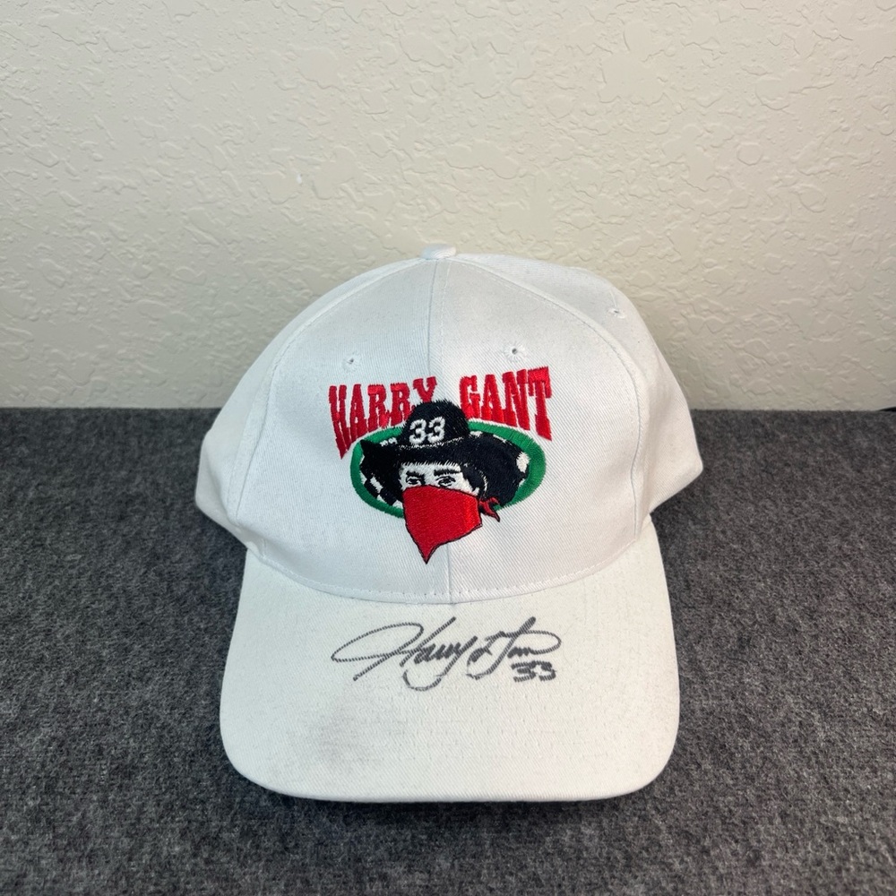VGT NASCAR - HARRY GANT "SIGNED" #33 "SKOAL BANDIT" - Adjustable All White Hat